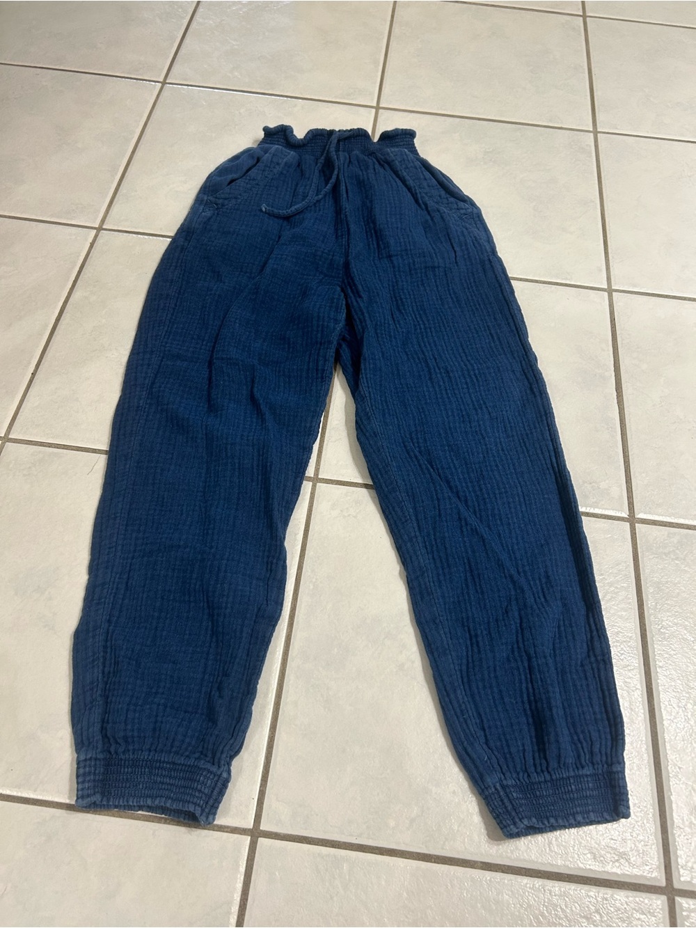 American Eagle Outfitters Indigo Blue Smocked Waist Pants